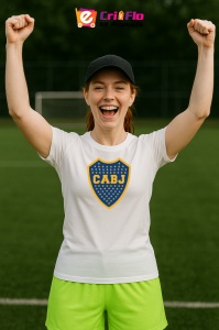 Tricou dama cu logo stema Boca Juniors Argentina , din bumbac 100% - Img 9