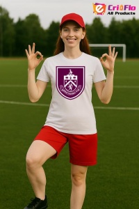 Tricou dama cu logo stema Burnley Anglia , din bumbac 100% - Img 7