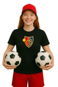 Tricou dama cu logo stema Fc Basel Elvetia , din bumbac 100% - Img 2