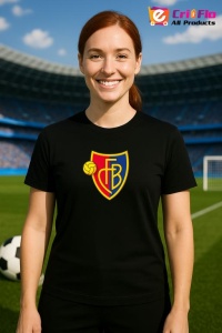 Tricou dama cu logo stema Fc Basel Elvetia , din bumbac 100% - Img 6
