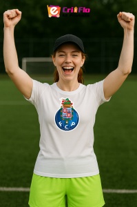 Tricou dama cu logo stema FC Porto Portugalia , din bumbac 100% - Img 9