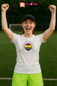 Tricou dama cu logo stema Fenerbahçe Turcia , din bumbac 100% - Img 9