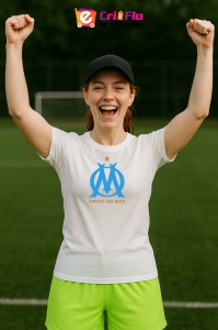 Tricou dama cu logo stema Olympique de Marseille Franta , din bumbac 100% - Img 9