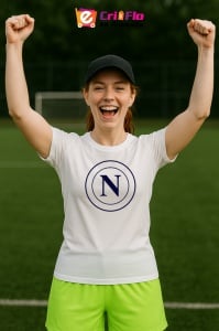 Tricou dama cu logo stema SSC Napoli Italia , din bumbac 100% - Img 9