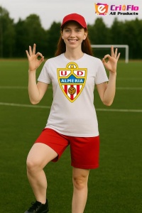 Tricou dama cu logo stema UD Almeria Spania , din bumbac 100% - Img 7