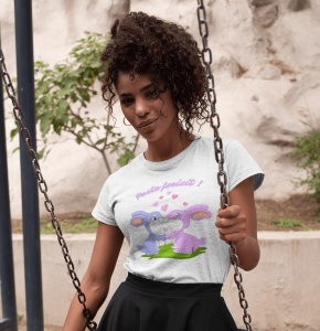 Tricou Dama Festiv - Paște Într-un Stil Personalizat! - din bumbac, personalizat - Cadou - Img 3