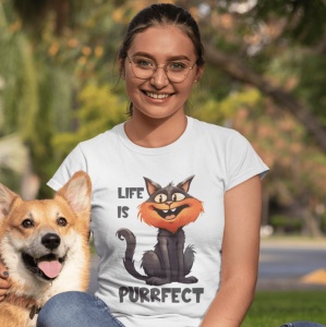 Tricou Dama Haios Personalizat - Purrfect - Cadou - Img 2