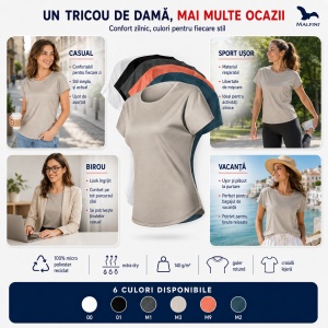 Tricou Damă Malfini Chance GRS 811 – Poliester Reciclat, Extra Dry, Croială Lejeră - Img 7