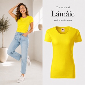 Tricou Damă Malfini Native GOTS 174 – 100% Bumbac Organic, Croială Cambrată, Guler Rotund, 15 Culori - Img 11