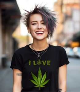 Tricou dama personalizat cu I love weed - Img 2
