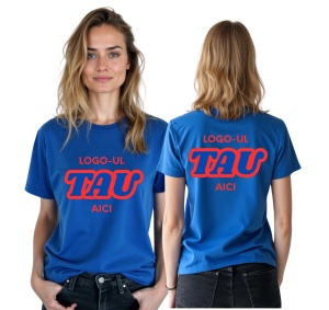 Tricou dama personalizat cu logo-ul companiei - Fata + Spate