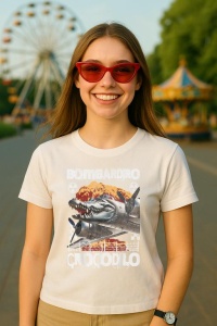 Tricou Dama Tralalero TraLaLa cu Bombardiro Crocodilo Italian Brainrot Meme (2) - Img 5