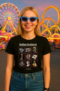 Tricou Dama Tralalero TraLaLa cu Italian Brainrot Characaters Meme Gen Z Funny Humor
