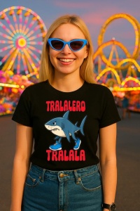 Tricou Dama Tralalero TraLaLa cu Tralalero Tralala Funny Italian brainrot Shark meme