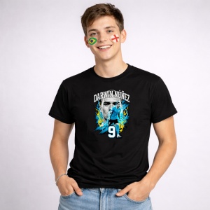 Tricou Darwin Nunez Uruguay World Cup Fifa 2026 V2, din bumbac 100%, tricou negru, Copii | Dama | Barbat