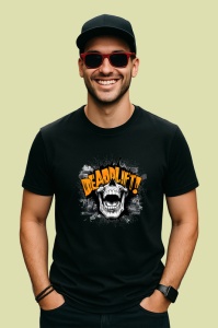 Tricou Deadlift Skull Craniu Fitness, Copii | Dama | Barbat, culoare negru - Img 2