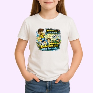 Tricou Defense Not Found Defense Exe Fotbal V2, din bumbac 100% , tricou alb pentru Copii | Dama | Barbat