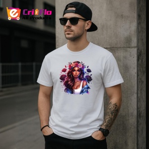 Tricou denim bandana girl with iced drink, fata cu bandana si bautura rece, Copii | Dama | Barbat - Img 5