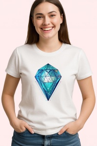 Tricou Diamant Turcoaz Poligonal, Copii | Dama | Barbat