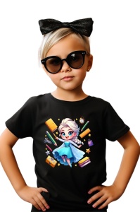 Tricou din bumbac 100% pentru copii, Elsa, Back To School, scoala, educatie, magie, personaje - Img 2