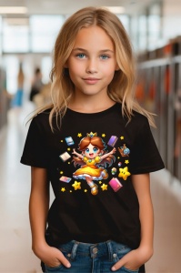 Tricou din bumbac 100% pentru copii, Printesa Daisy, Back To School, scoala, educatie, stil, personaje - Img 6