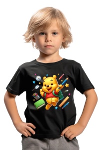Tricou din bumbac 100% pentru copii, Winnie the Pooh, Back To School, scoala, educatie, joaca, personaje - Img 2