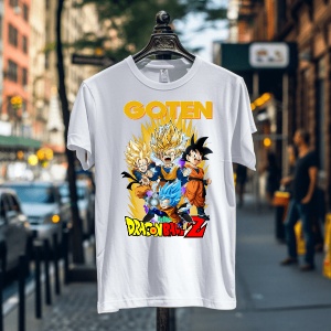 Tricou din bumbac, personalizat haios pentru copii cu Goten Dragon Ball Z - cadou - Img 4