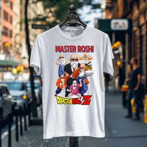 Tricou din bumbac, personalizat haios pentru copii cu Master Roshi Dragon Ball Z - cadou - Img 5