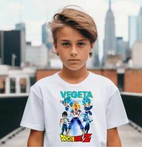 Tricou din bumbac, personalizat haios pentru copii cu Vegeta Dragon Ball Z - cadou - Img 6