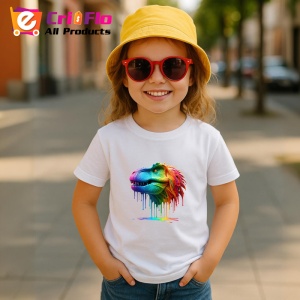 Tricou Dinozaur verde portocaliu cu vopsea fundal alb Copii | Dama | Barbat - Img 11
