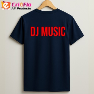 Tricou DJ MUSIC, Personalizat | Unisex Dama si Barbat, Albastru Inchis - Img 2