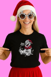 Tricou Dog Santa, din bumbac 100% Copii | Dama | Barbat - Img 3