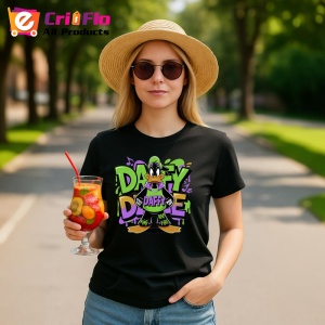 Tricou Donald dope style cu lant si pantaloni largi Copii | Dama | Barbat, negru - Img 10