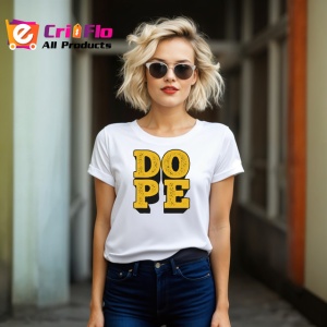 Tricou Dope Text Galben 3D V1, din bumbac 100% , tricou alb pentru Copii | Dama | Barbat - Img 8