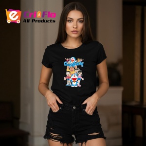 Tricou Doraemon robotul pisica albastra care ajuta cu gadgeturi din viitor, Copii | Dama | Barbat , tricou negru - Img 7