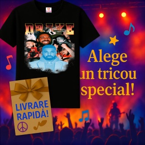 Tricou Drake Party Vibes, muzica POP, Dama | Barbat | Copii, Culoare Negru - Img 7