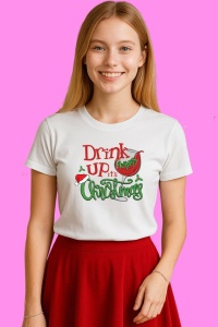 Tricou Drink Up Grinches Grinchmas For Cricut Sublimation, din bumbac 100%, tricou alb, Copii | Dama | Barbat - Img 3