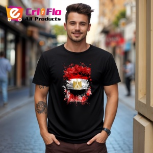 Tricou Egypt Steag Splash Art, Copii | Dama | Barbat, culoare negru - Img 5