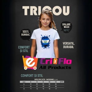 Tricou El Salvador Steag Splash Art, Copii | Dama | Barbat - Img 8