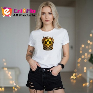 Tricou Emblema Borussia Dortmund Bvb Fotbal Germania, din bumbac 100% , tricou alb pentru Copii | Dama | Barbat - Img 7