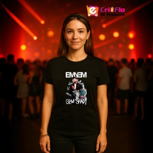 Tricou Eminem SLIM SHADY minimal, muzica Pop, Dama | Barbat | Copii, Culoare Negru - Img 12