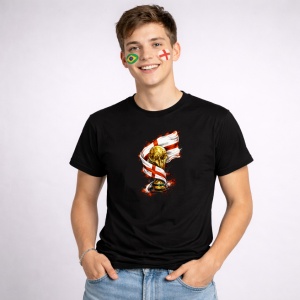 Tricou England World Cup Fifa 2026, din bumbac 100%, tricou negru, Copii | Dama | Barbat