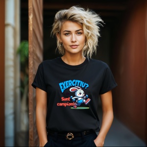Tricou Exercitiu, oh sunt campion! Negru, Copii | Dama | Barbat - Img 12