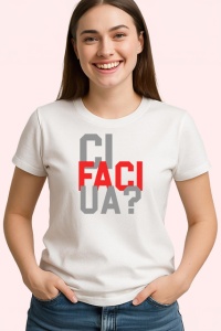 Tricou Faci Mesaj Amuzant Text Rosu Negru, din bumbac 100% , tricou alb pentru Copii | Dama | Barbat - Img 2
