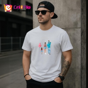 Tricou Family Fericita, din bumbac 100%, tricou alb, Dama | Barbat - Img 3
