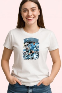 Tricou Federico Valverde Uruguay Mijlocas Fotbal, din bumbac 100% , tricou alb pentru Copii | Dama | Barbat - Img 3