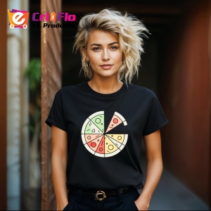 Tricou Felie Pizza Minimal Ilustratie, Copii | Dama | Barbat, culoare negru - Img 12