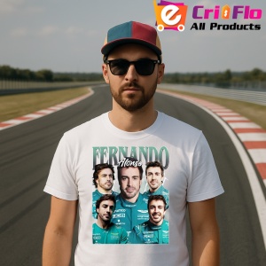 Tricou Fernando Alonso Colaj Cu Fete Multiple Echipa Aston Martin Formula 1, Copii | Dama | Barbat - Img 5