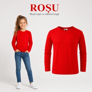 Tricou Fete Mânecă Lungă din Bumbac 100% bluza simpla copii - Img 11