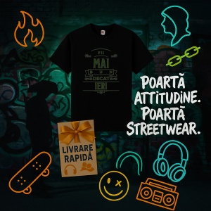 Tricou Fii mai bun decat ieri Negru, Copii | Dama | Barbat - Img 5